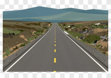 Road Leading Toward Mountains PNG