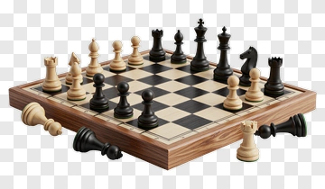Chess Set With Pieces On Board PNG