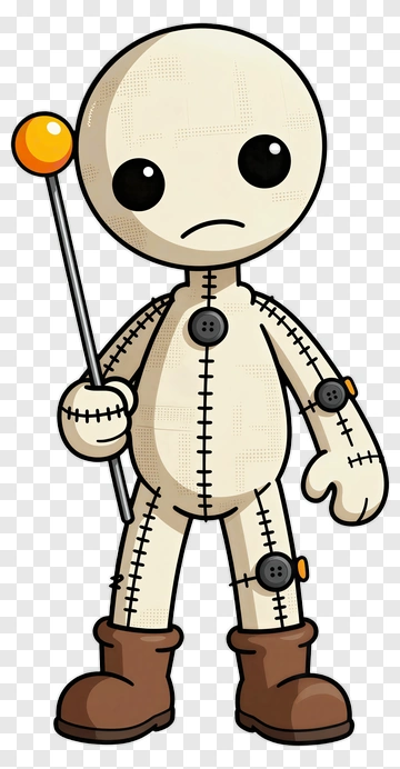 Stuffed Toy Puppet With Orange Ball PNG