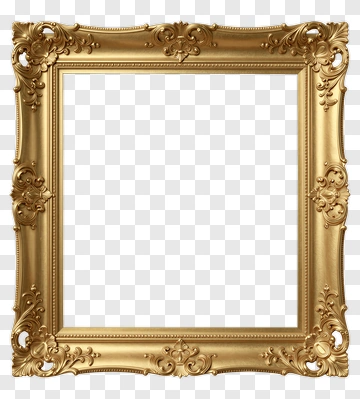 Gold Ornate Picture Frame PNG