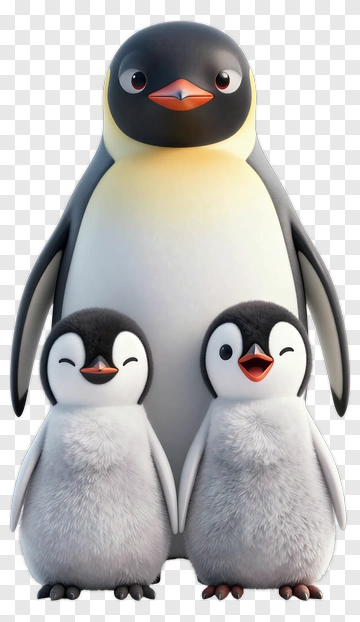 Penguin Family PNG