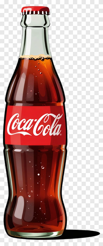 Coca-Cola Bottle With Red Label PNG