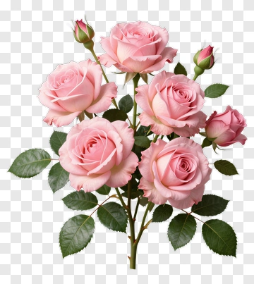 Pink Roses In Full Bloom PNG