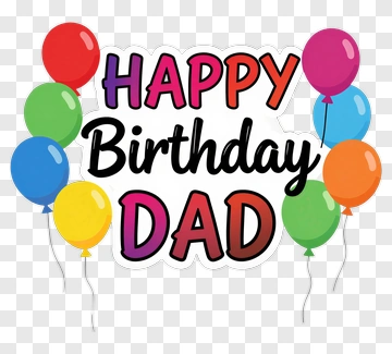 Happy Birthday Dad With Balloons PNG