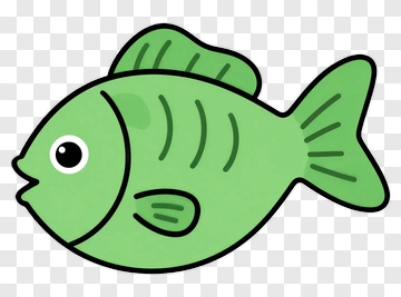 Green Cartoon Fish PNG