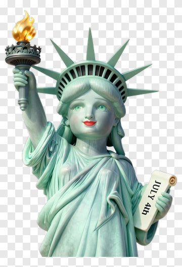 Statue Of Liberty Holding Torch And Tablet PNG
