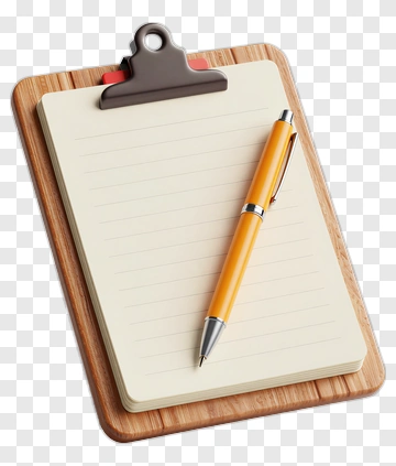 Orange Pen On Clipboard PNG