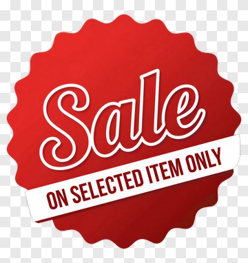Red Sale Sticker With White Ribbon PNG