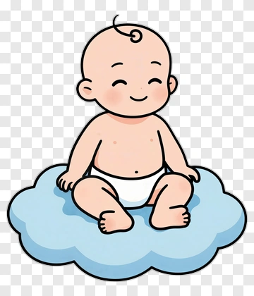 Baby Sitting On A Cloud PNG
