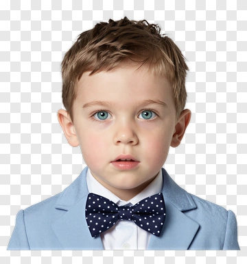 Serious Boy In Blue Suit PNG