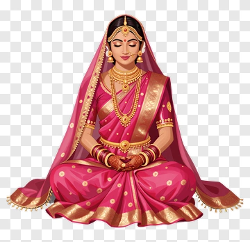 Indian Bride In Pink Sari PNG
