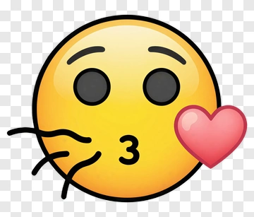 Yellow Kiss Emoji With Pink Heart PNG