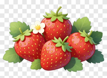 Strawberries With A Small Flower PNG
