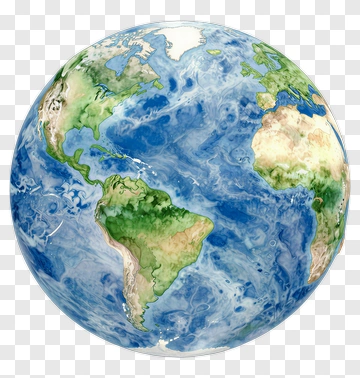 Watercolor Earth Globe PNG