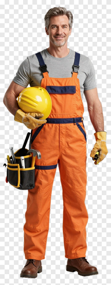 Construction Worker With Tools PNG