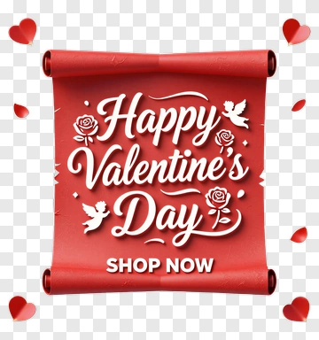 Happy Valentine's Day Scroll PNG