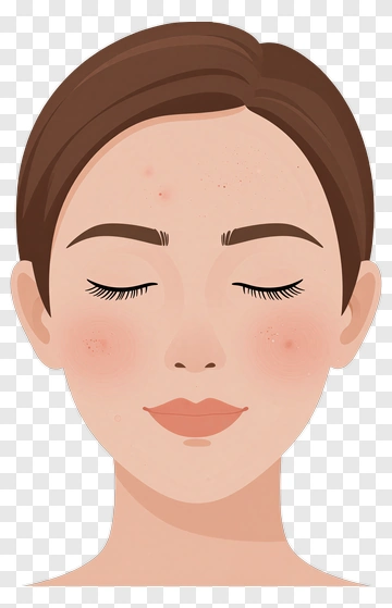 Face With Acne And Closed Eyes PNG