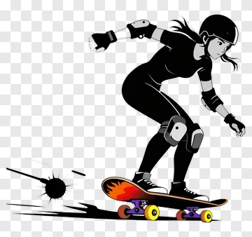 Skateboarder In Action PNG