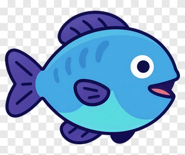 Blue Cartoon Fish PNG