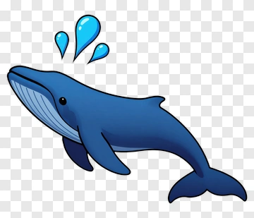 Blue Whale With Water Droplets PNG