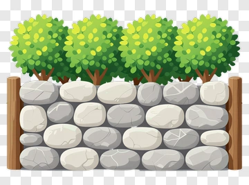 Stone Wall With Trees PNG