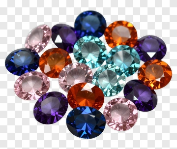 Colorful Gemstones Collection PNG