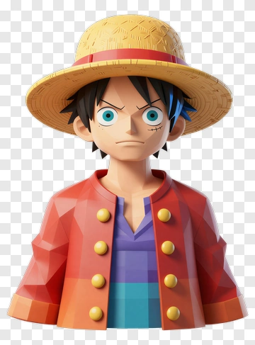 Luffy In Red Coat And Straw Hat PNG