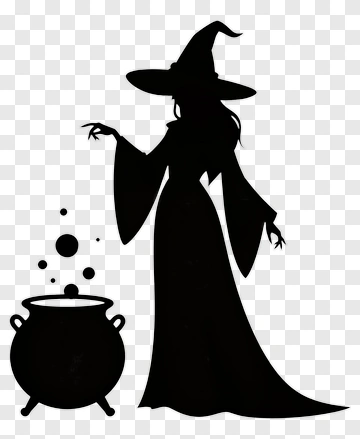 Silhouette Of A Witch PNG