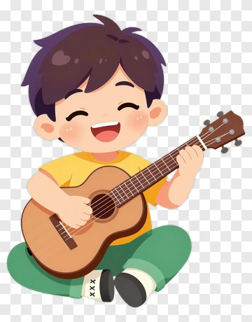 Child Playing Guitar PNG