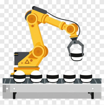 Robot Arm On Assembly Line PNG