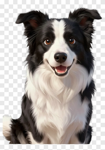 Border Collie Portrait PNG