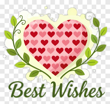 Heart Wreath With Best Wishes Text PNG