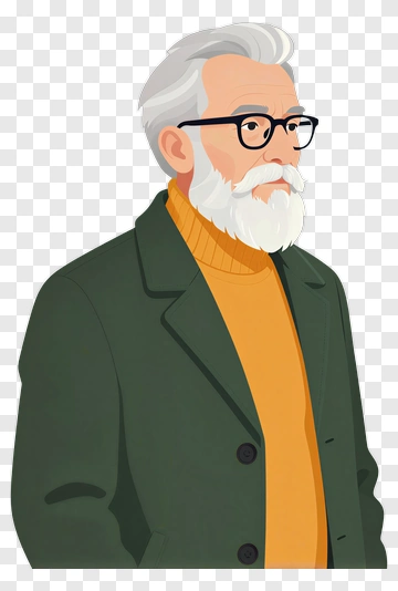 Elderly Man With White Beard And Glasses PNG