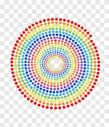 Rainbow Circle Dot Pattern PNG