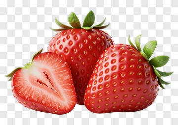 Fresh Strawberries With One Halved PNG