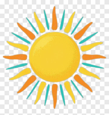Sun With Colorful Rays PNG