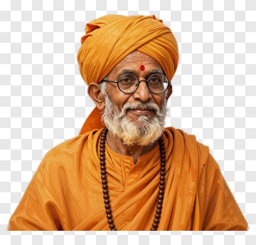 Sikh Elder In Orange Attire PNG