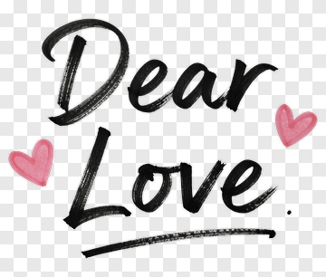 Dear Love Handwritten Message PNG