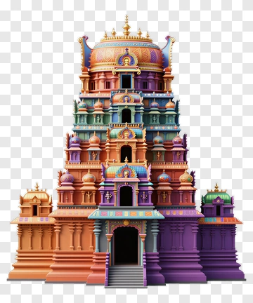 Colorful Temple With Ornate Details PNG