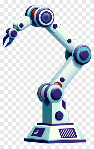 Robot Arm With Cyan And Purple Accents PNG