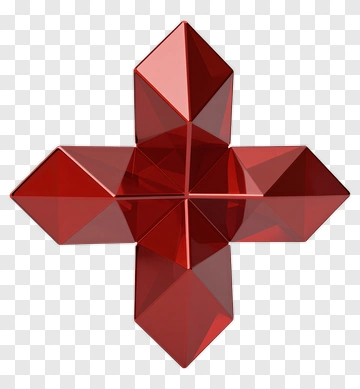 Red Geometric Cross PNG
