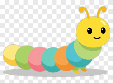 Cute Colorful Caterpillar PNG