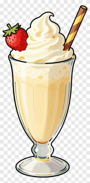 Strawberry Milkshake With Whipped Cream PNG