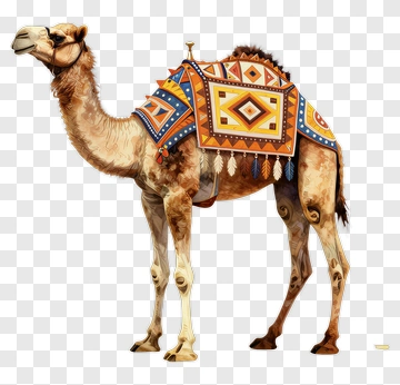 Camel With Patterned Saddle PNG