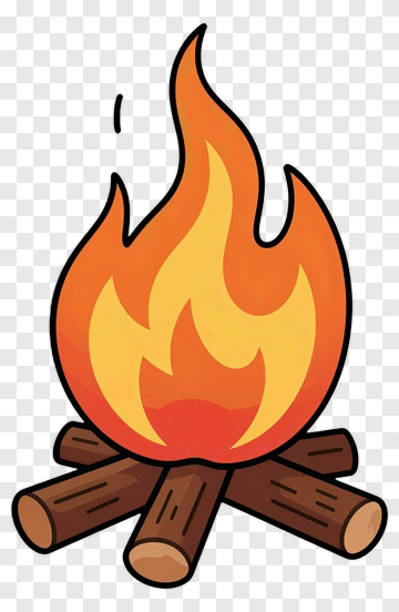 Campfire With Logs PNG