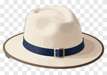 Classic Fedora Hat With Blue Belt PNG