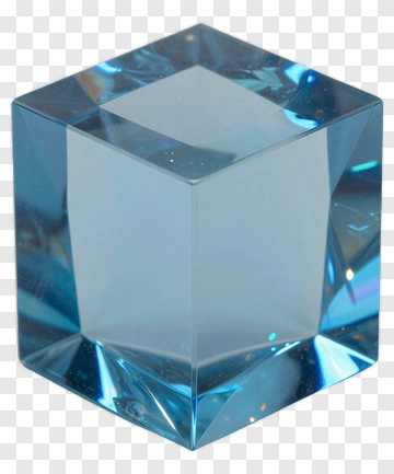 Blue Crystal Cube Gemstone PNG