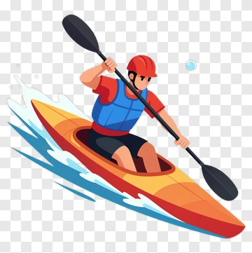 Person Kayaking With Paddle PNG