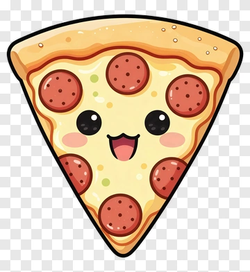 Kawaii Pizza Slice With Pepperoni PNG