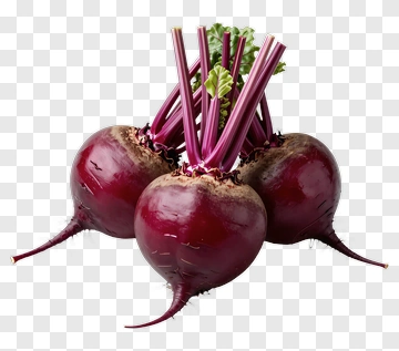 Three Fresh Beetroot With Stems And Leaves PNG